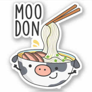 Moo-don Grappige Udon Grappen Sticker