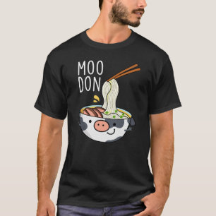 Moo-don Grappige Udon Woordspeling Donkere BG T-shirt