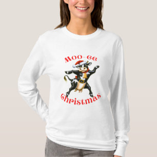 Moo-ee Kerstmis Funny Dansende Koe T-shirt