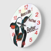 Moo een kleine muurklok grote klok (Hoek)