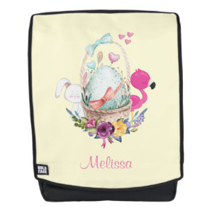 Moo Ei, Roze Flamingo & Konijn, Waterverf Rugtassen