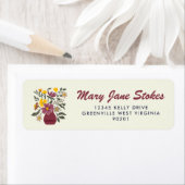 Moo Etiket Met Bloemendecor Voor Retouradres | Per (Insitu)