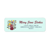 Moo Etiket Met Bloemendesign Voor Retouradres | Ge (Voorkant)