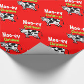 Moo-ey kerstcadeaupapier voor Koe Cadeaupapier (Hoek)