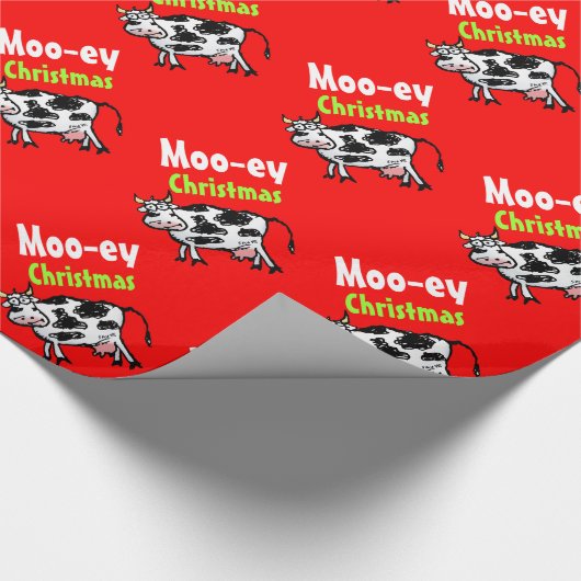 Moo-ey kerstcadeaupapier voor Koe Cadeaupapier (Hoek)