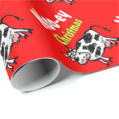 Moo-ey kerstcadeaupapier voor Koe Cadeaupapier (Rol Hoek)