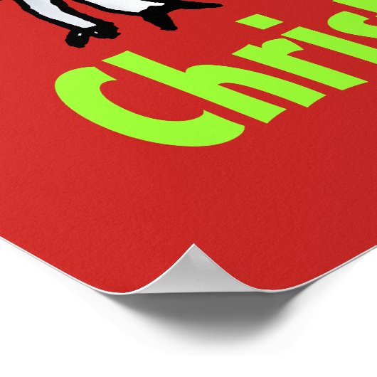 Moo-ey kerstfeest Funny Koe Poster (Hoek)