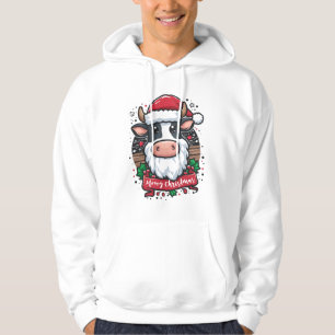 Moo-ey kerstKoe Funny Santa Claus Hoodie