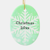 Moo-ey Kerstmis Funny Cow Holiday Keramisch Ornament (Achterkant)