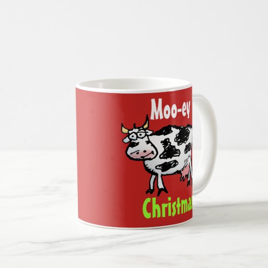 Moo-ey kerstmis Funny Koe Mok (Voorkant rechts)