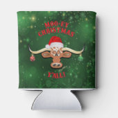 "MOO-ey" Kerstmis, Longhorn Steer Blikjeskoeler (Achterkant)