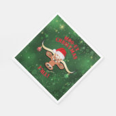 "MOO-ey Kerstmis, Longhorn Steer Servet (Hoek)