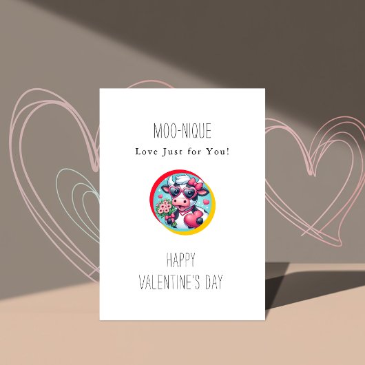 Moo Fun | Schattigee Koe Happy Valentijnsdag Feestdagenkaart