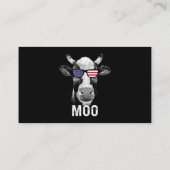 Moo Funny Koe Amerikaanse vlag op 4 juli Visitekaartje (Achterkant)