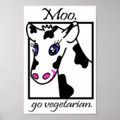 Moo. Ga vegetariër. Poster (Voorkant)