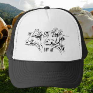 Moo Gay AF Zwart & Wit Trucker Pet