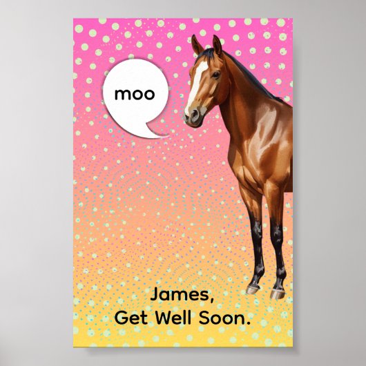 moo get well horse poster (Voorkant)