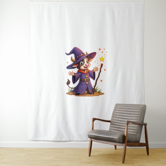 Moo-Gician de Koe tovenaar Wandkleed (In situ)