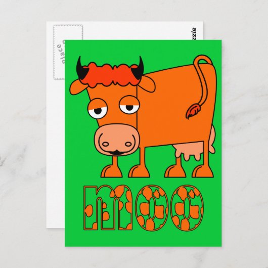 Moo - Ginger Cow Briefkaart (Voorkant / Achterkant)