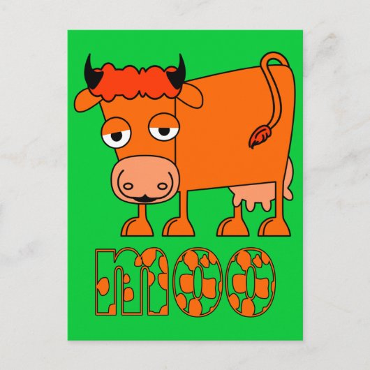 Moo - Ginger Cow Briefkaart (Voorkant)