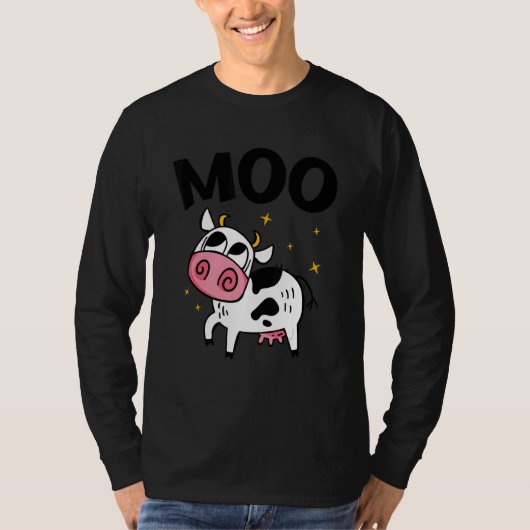 Moo Graphic Agriculture Agriculteur Farmer Tractor T-shirt (Voorkant)
