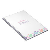 Moo Hart Paars Meisjesachtig Schrift Notitieboek (Rechterzijde)