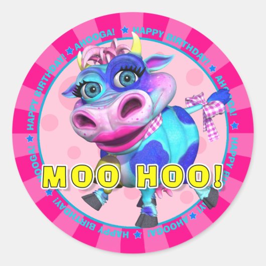 MOO HOO! Birthday Stickers with Kissy Moo (Voorkant)