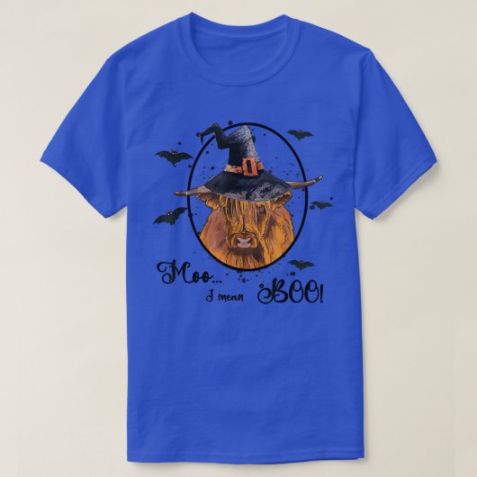 Moo I Mean Boo Cute Halloween Koe Westerne Herfst  T-shirt (Design voorkant)