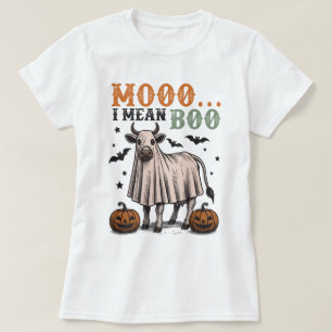 Moo I Mean Boo Funny Koe Halloween T-shirt