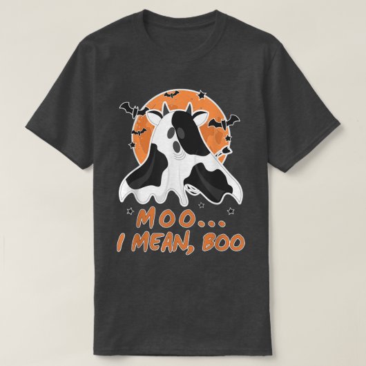 Moo I Mean Boo Halloween Kinder Costume Boo Ghost  T-shirt (Design voorkant)