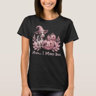 Moo I Mean Boo Heks Koe Roze Pompoenen T-shirt