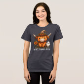 Moo I Mean Boo Highland Cow Halloween Ghost Tri-Blend Shirt (Voorkant volledig)