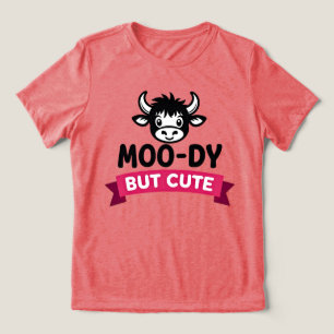 Moo-ierig Maar Schattig Grappige Koe Humeur Tri-Blend Shirt