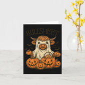 Moo... Ik bedoel Boo Bullsheet Koe Ghost Halloween Kaart (Gele Bloem)
