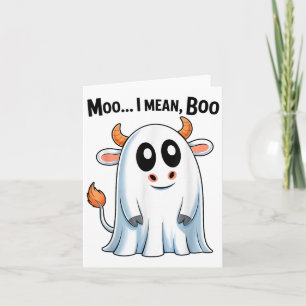 Moo Ik bedoel Boo Funny Highland Koe Ghost Hallowe Kaart