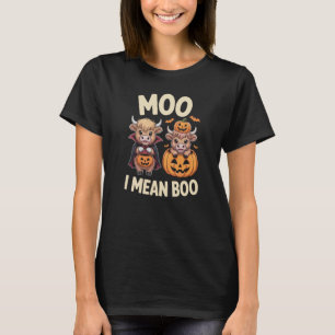 Moo ik bedoel Boo Grappige Boerderij Schattige Koe T-shirt