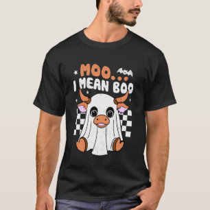 Moo Ik bedoel Boo Grappige Koe Geest Spoken Hallow T-shirt