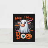 Moo Ik bedoel Boo Halloween Boer Koe Cosplay Boo G Kaart (Voorkant)