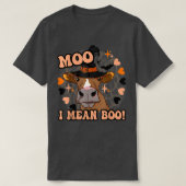 Moo Ik bedoel boo schattige Halloween koe westerne T-shirt (Design voorkant)