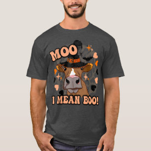 Moo Ik bedoel boo schattige Halloween koe westerne T-shirt