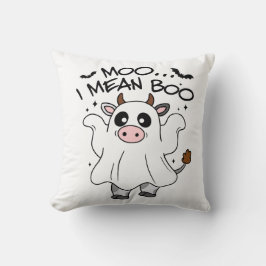 Moo Ik bedoel Boo Spooky Seizoen Grappig Halloween Kussen