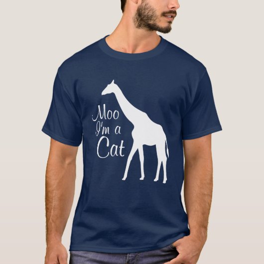 Moo ik ben een Cat Funny Graphic Animal T shirt (Voorkant)