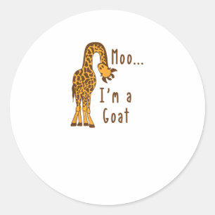 Moo Ik ben een geit Giraffe Boerderij dier Ronde Sticker