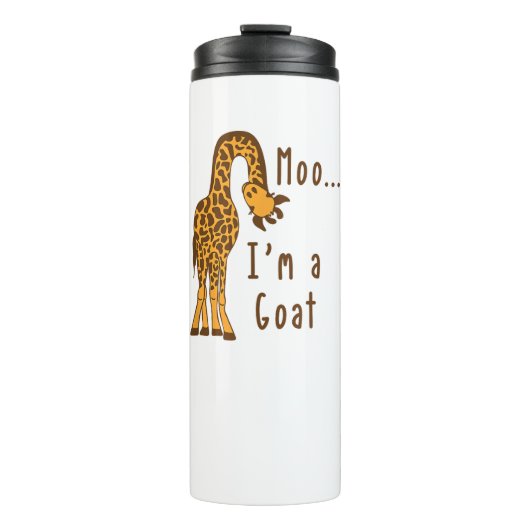 Moo Ik ben een geit Giraffe Boerderij dier Thermosbeker (Voorkant)