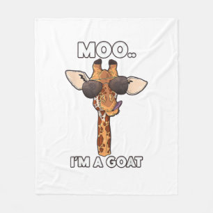 Moo Ik ben een Geit Giraffe Lover Dieren Lover Zoo Fleece Deken