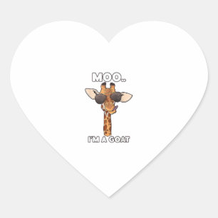 Moo Ik ben een Geit Giraffe Lover Dieren Lover Zoo Hart Sticker