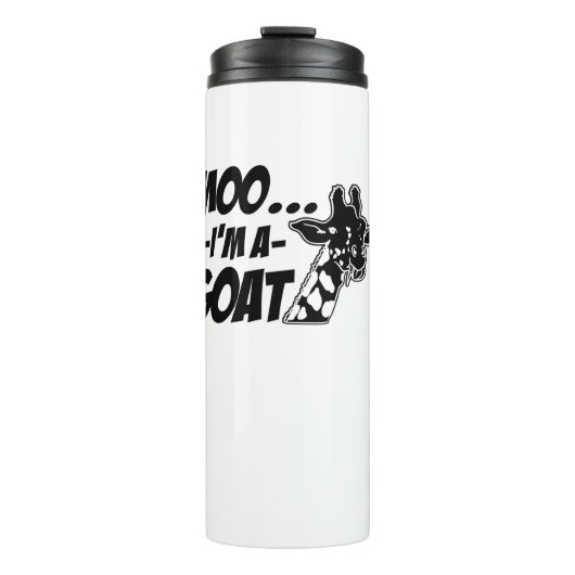 Moo... Ik ben een geit Wildlife Zoogoer Funny Gira Thermosbeker (Voorkant)