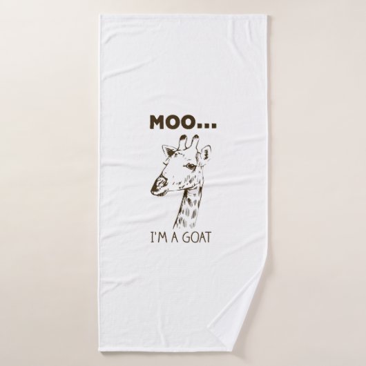Moo ik ben een Goat Funny Graphic Giraffe Badhanddoek (Badhanddoek)
