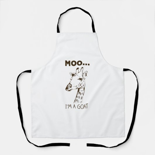 Moo ik ben een Goat Funny Graphic Giraffe  Schort (Voorkant)