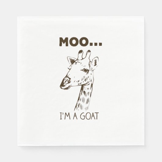 Moo ik ben een Goat Funny Graphic Giraffe Servet (Voorkant)